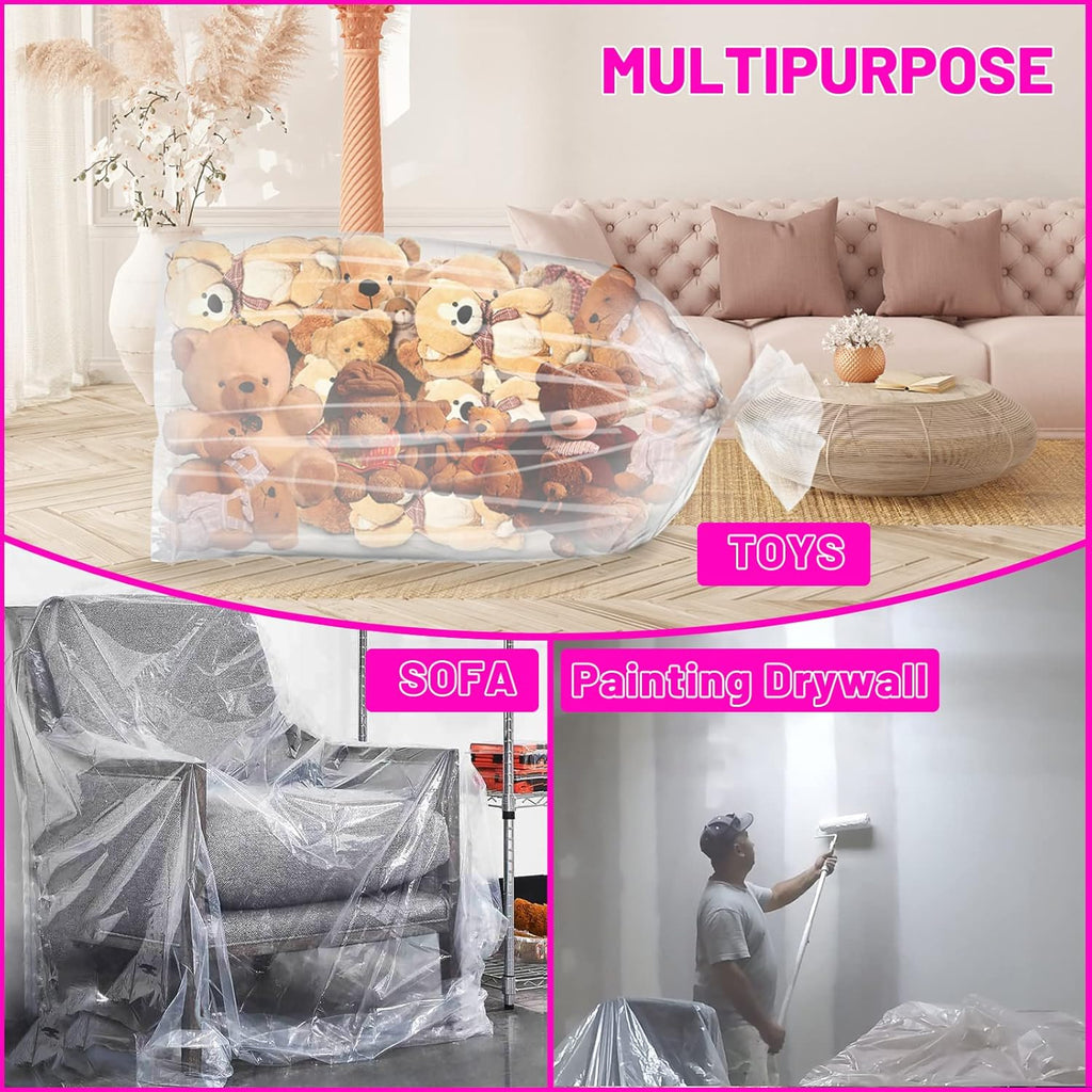 2 Pcs 98.4 X 59 Inches Clear Large Balloon Bags for Transport