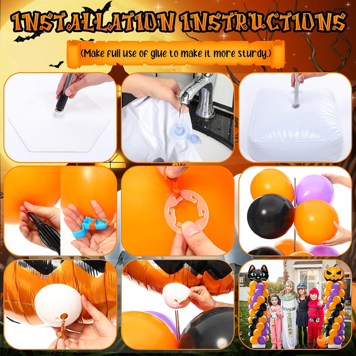 2 Sets Halloween Balloon Column Stand Kit