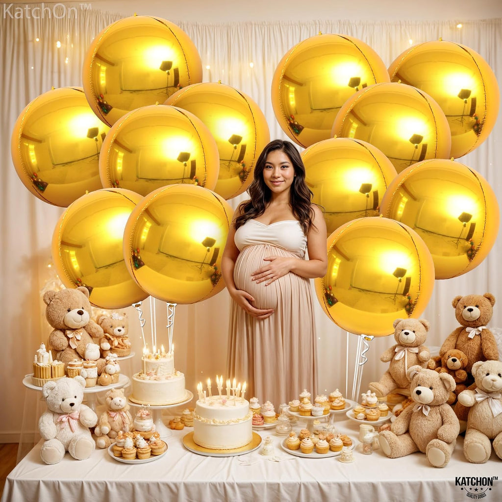 Gold Balloons - 22 Inch, Pack of 12, Gold Foil Balloons
