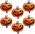Halloween Scary Pumpkin Balloon Boo Spooky Balloon for Day of Death New Year Birthday Party Supplies, 6 Pack Cartoon Scary Pumpkin Foil Balloons Ghost Balloons Halloween Birthday Decoration