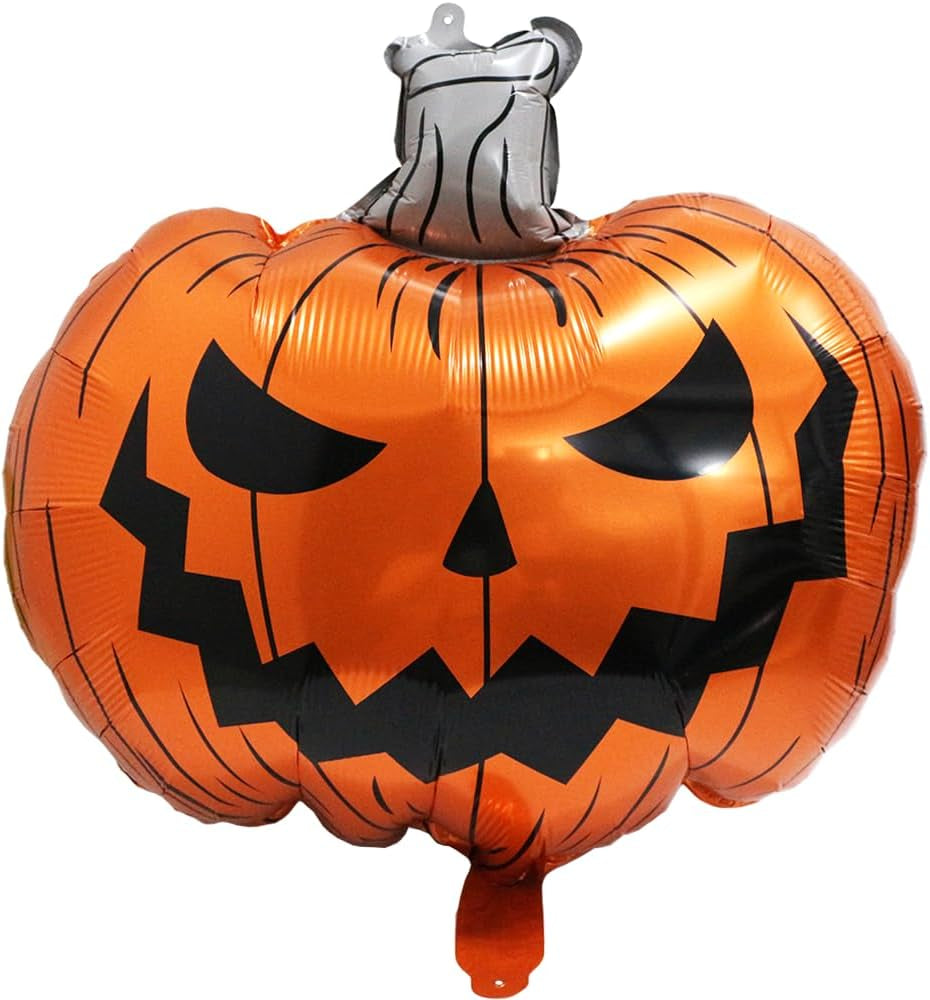 Halloween Scary Pumpkin Balloon Boo Spooky Balloon for Day of Death New Year Birthday Party Supplies, 6 Pack Cartoon Scary Pumpkin Foil Balloons Ghost Balloons Halloween Birthday Decoration