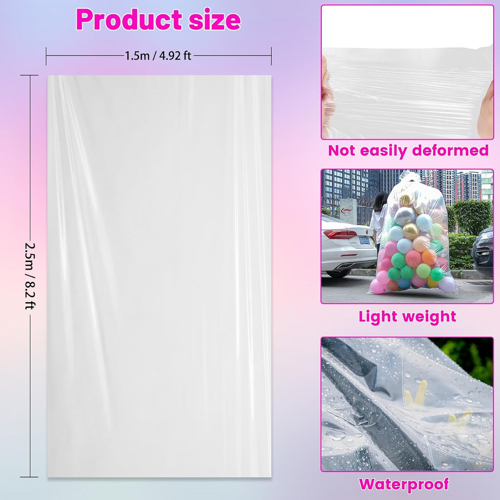 2 Pcs 98.4 X 59 Inches Clear Large Balloon Bags for Transport
