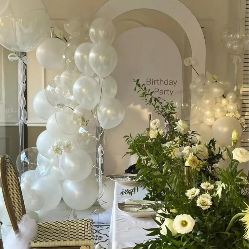 120 Pack Pearl White Balloons, Bright 12 Inch Royal White Latex Party Balloons for Birthday Wedding Baby Shower Halloween.