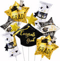 Graduation Balloons Set - Graduation Cap Balloons Congrats Grad Balloon Diploma Balloons Graduation Foil Balloon for Class of 2026 Graduation Decorations