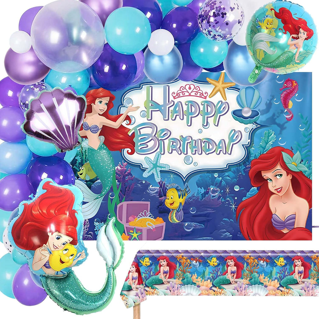 107 PCS Birthday Party Decorations, Mermaid Party Supplies