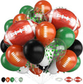 Football Balloons 12 Inch Dark Green Black White Football Print Balloons