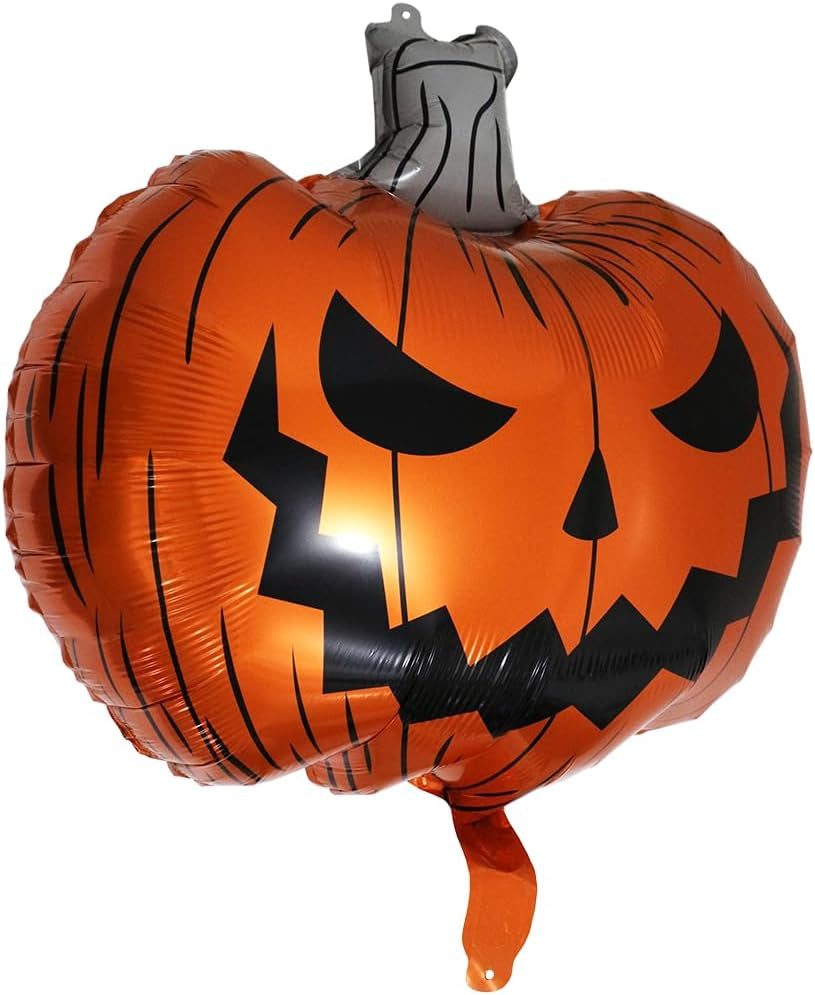 Halloween Scary Pumpkin Balloon Boo Spooky Balloon for Day of Death New Year Birthday Party Supplies, 6 Pack Cartoon Scary Pumpkin Foil Balloons Ghost Balloons Halloween Birthday Decoration
