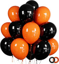100 Pcs Black and Orange Balloons 12 Inch Halloween Latex Balloons