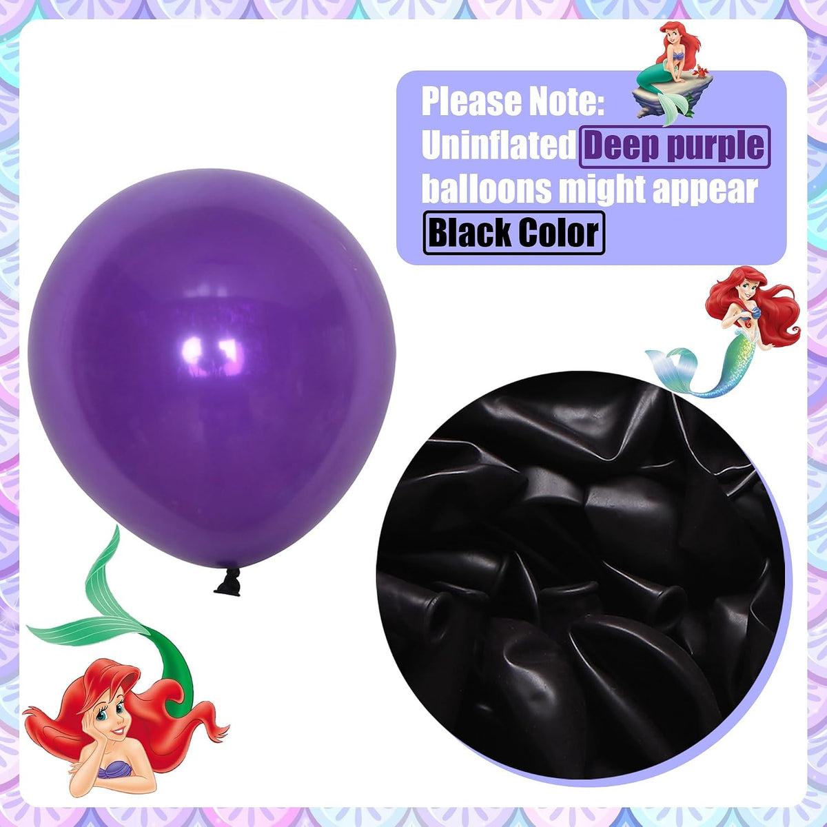 107 PCS Birthday Party Decorations, Mermaid Party Supplies