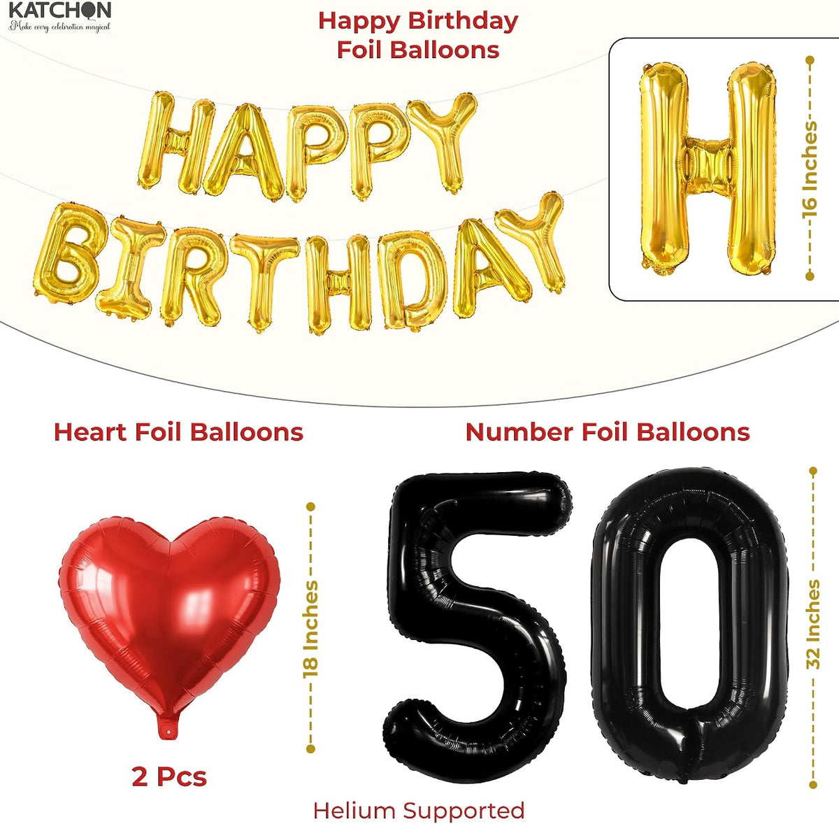 Happy 50Th Birthday Decorations, Pack of 65