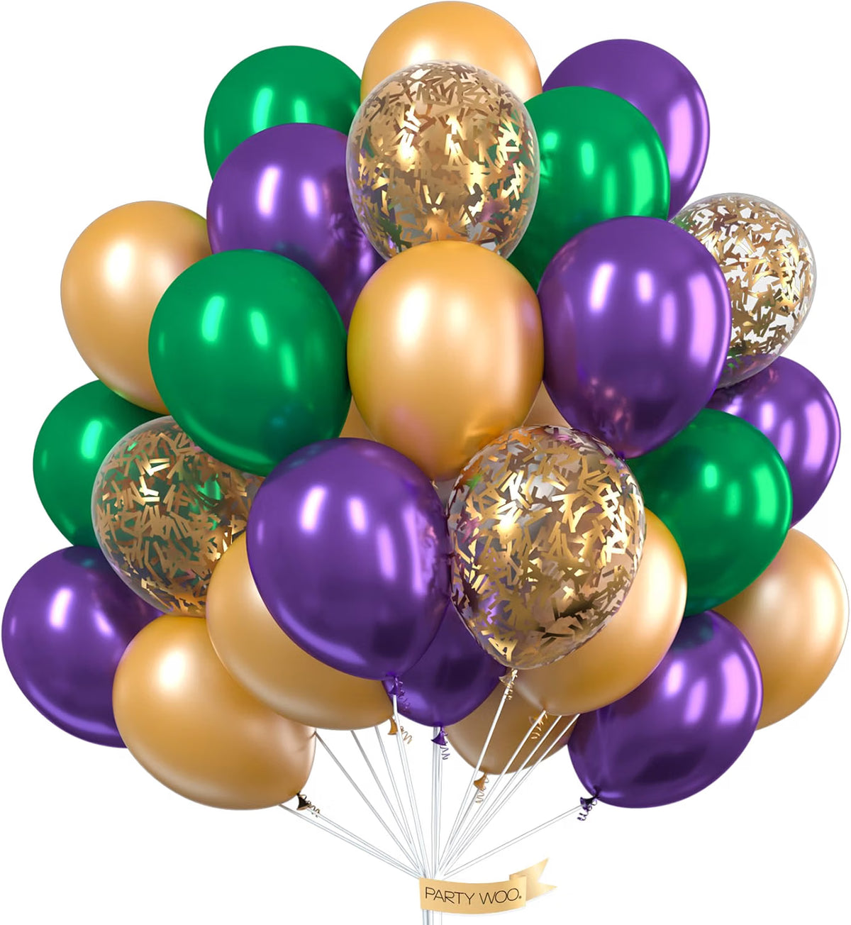 Purple Green Gold Balloons 50Pcs 12 Inch Dark Purple Balloons