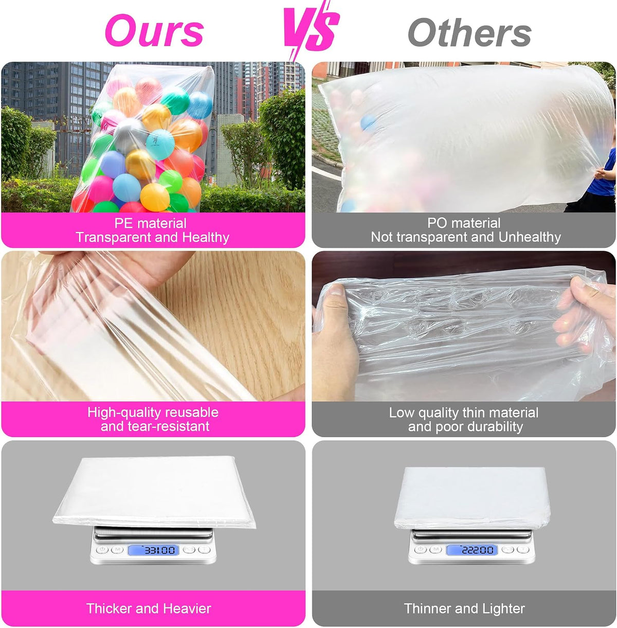 2 Pcs 98.4 X 59 Inches Clear Large Balloon Bags for Transport