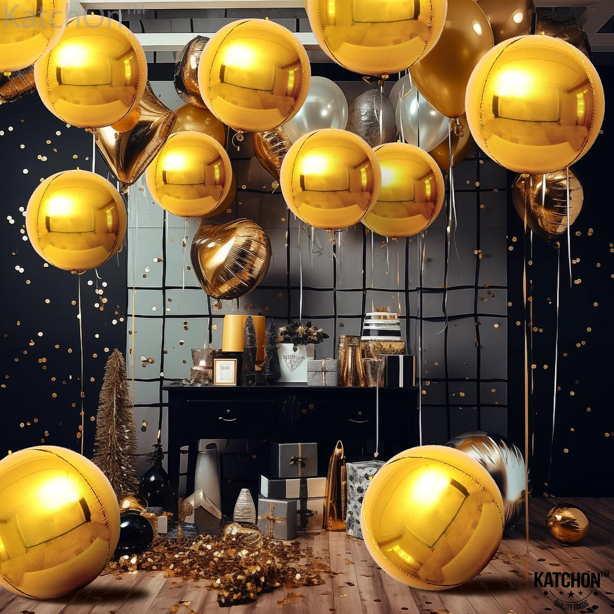 Gold Balloons - 22 Inch, Pack of 12, Gold Foil Balloons
