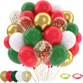 Red and Green Christmas Balloons Set 50 Pcs 12 Inch