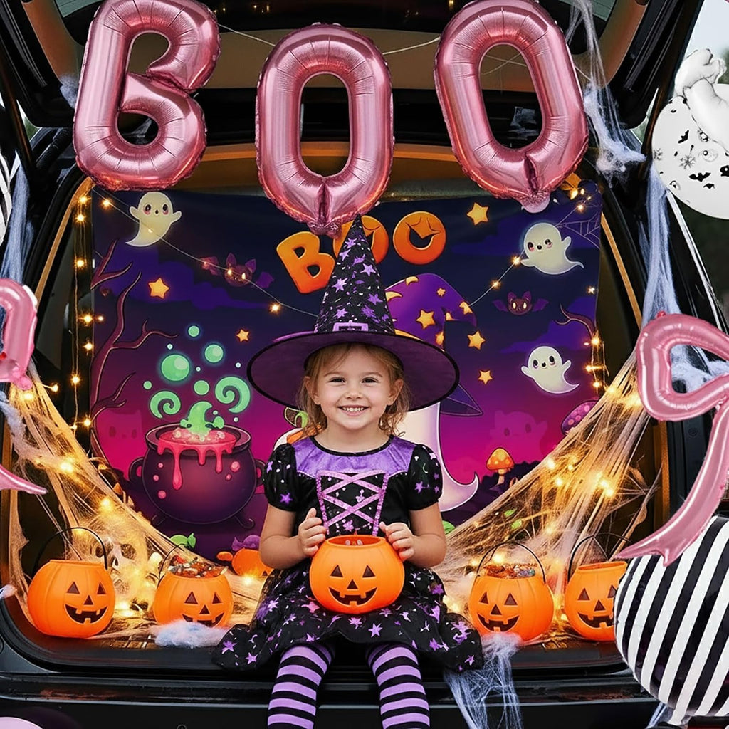 Halloween Trunk or Treat Car Decorations Kit with Ghost Balloons