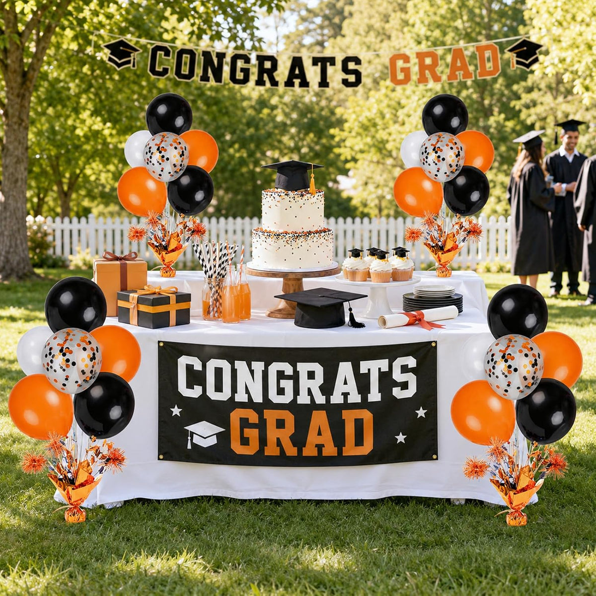 4 Set Halloween Balloons Black Orange Confetti White Balloon Stand Centerpiece Table Decorations for Halloween Celebration Party Bar Birthday Baby Shower Anniversary Retirement Graduation Decoration
