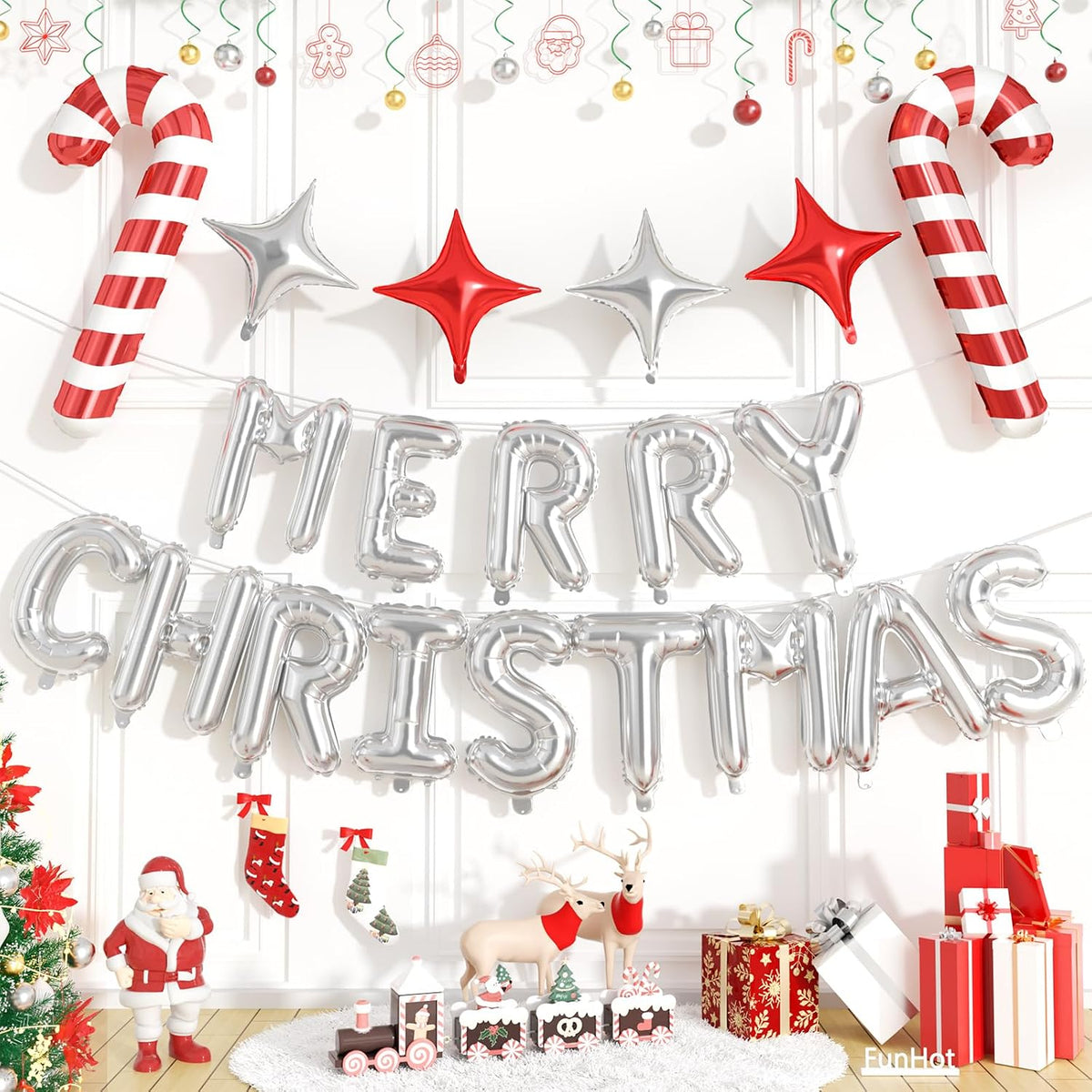 Donut Merry Christmas Balloon Banner, 16 Inch Letter for Holiday Xmas Party