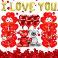 Valentines Balloons,Valentines Day Decorations,Happy Anniversary Balloons,I Love You Balloons,With 1000 Pcs Silk Rose Petals, Wedding Decorations,Valentine Balloons,Ribbon and Straw Included