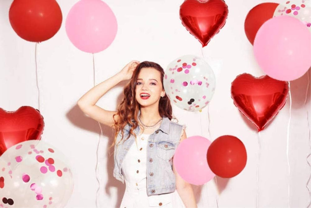 Valentine'S Day Red Balloons Arch Garland Kit 110 Pack 5" 10" 12" Red Pink White Balloons Arch with Confetti Balloon Red Heart Foil Balloon for Valentine'S Day Wedding Party Decorations