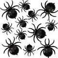 12PCS Halloween Black Spider Balloons - 33" Giant and 17.2" Small Spiders Foil Balloon for Halloween Decoration Day of Death New Year Birthday Spooky Party Supplier