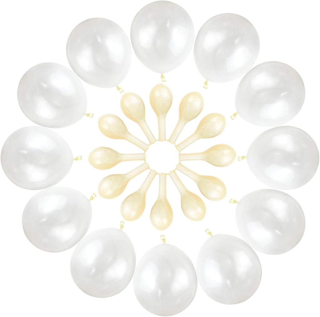 120 Pack Pearl White Balloons, Bright 12 Inch Royal White Latex Party Balloons for Birthday Wedding Baby Shower Halloween.