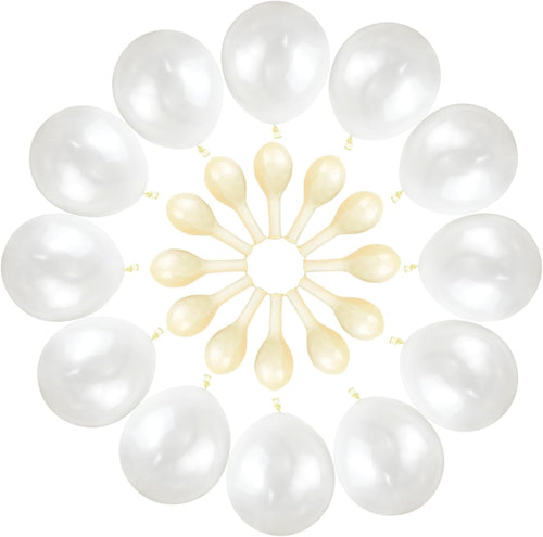 120 Pack Pearl White Balloons, Bright 12 Inch Royal White Latex Party Balloons for Birthday Wedding Baby Shower Halloween.
