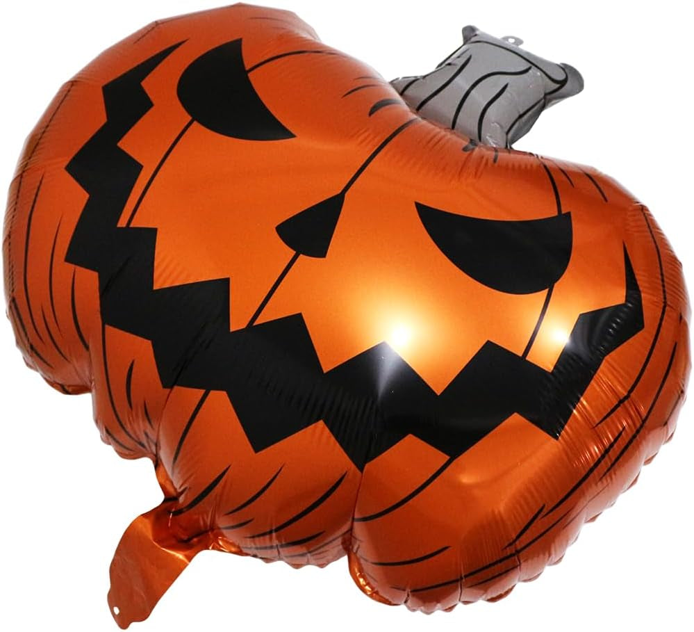 Halloween Scary Pumpkin Balloon Boo Spooky Balloon for Day of Death New Year Birthday Party Supplies, 6 Pack Cartoon Scary Pumpkin Foil Balloons Ghost Balloons Halloween Birthday Decoration