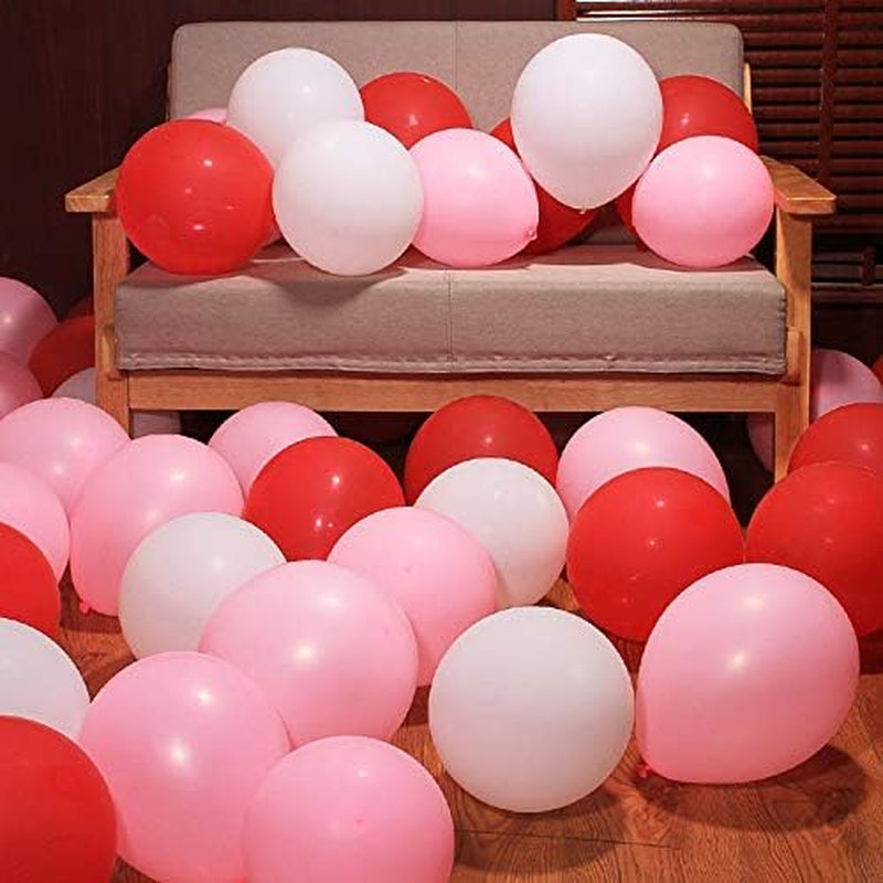 Valentine'S Day Red Balloons Arch Garland Kit 110 Pack 5" 10" 12" Red Pink White Balloons Arch with Confetti Balloon Red Heart Foil Balloon for Valentine'S Day Wedding Party Decorations
